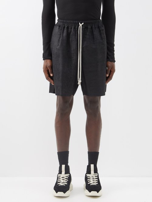 Rick Owens - Megablister Leather Shorts - Mens - Black