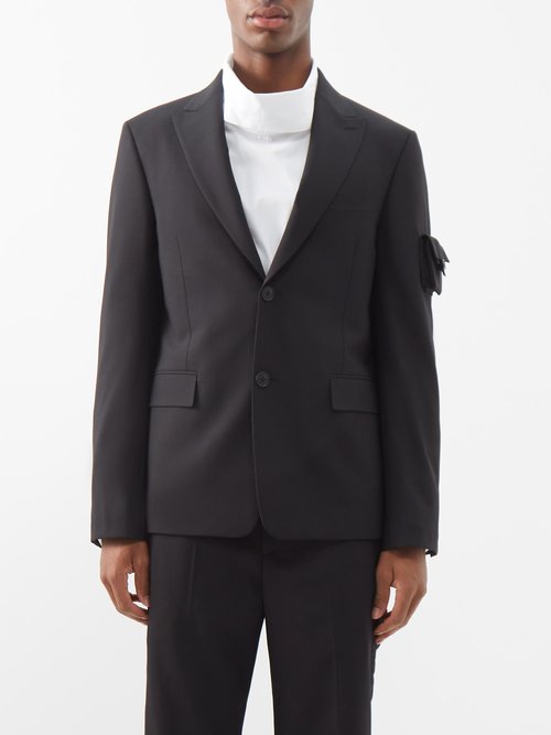 Fendi - Sleeve-pocket Tailored Blazer - Mens - Black