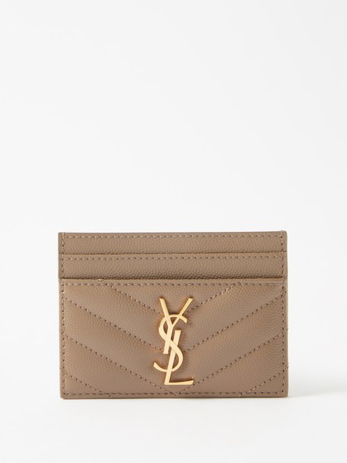 Ysl-plaque Quilted-leather Cardholder