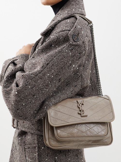 Saint Laurent Niki Baby Crinkled-leather Cross-body Bag