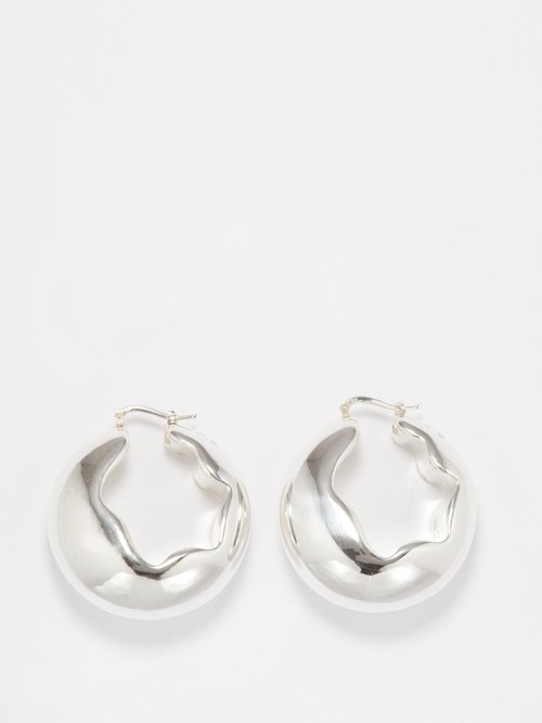Jil Sander - Empty Volumes Sterling-silver Hoop Earrings - Womens - Silver