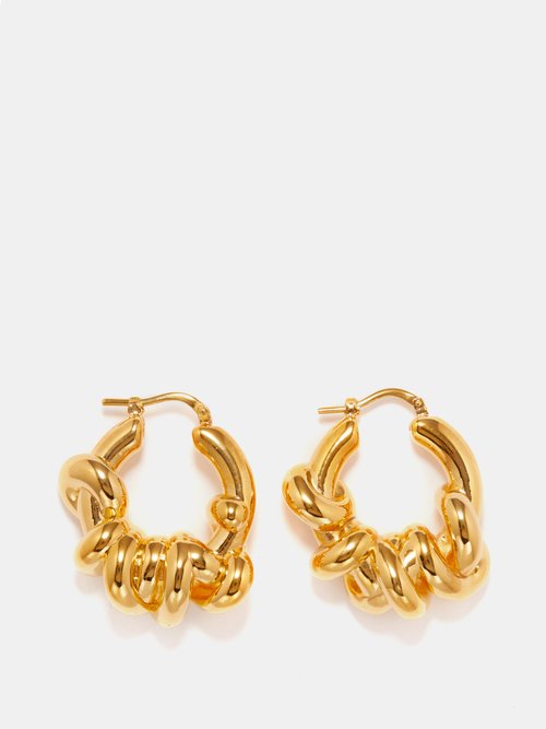 Jil Sander - Knotted Hoop Earrings - Womens - Yellow Gold