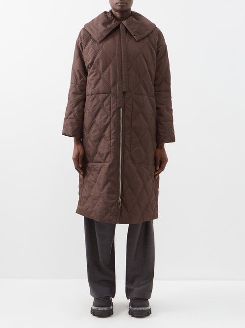 Ganni Quilted Long Coat