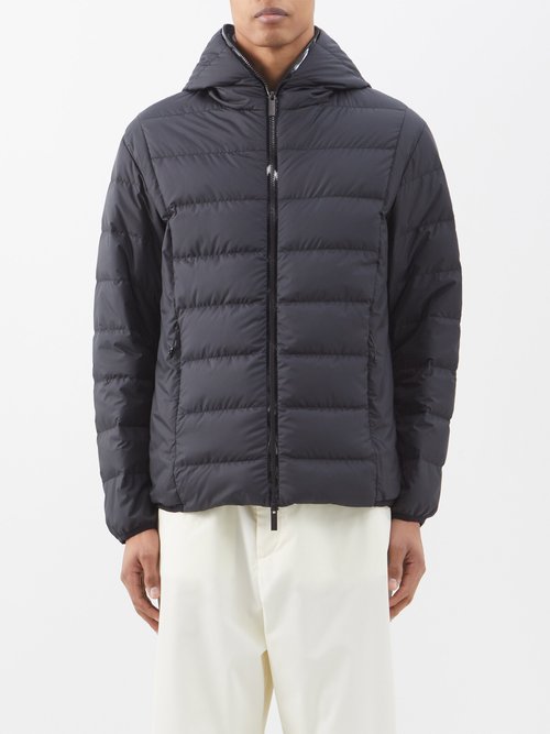 Moncler Hadar Quilted Ripstop Down Coat In Black
