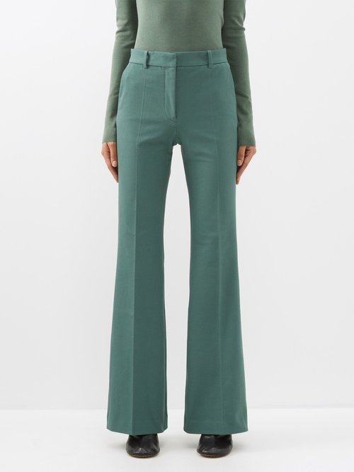 Joseph - Morrissey Tailored Flared Trousers - Womens - Dark Green