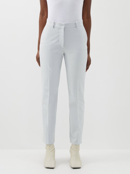 Joseph - Cropped Crepe Tailored Trousers - Womens - White