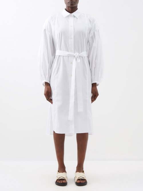 Joseph - Montague Belted Cotton-poplin Shirt Dress - Womens - White