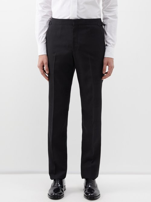 Burberry - Turner Wool-blend Straight-leg Trousers - Mens - Black