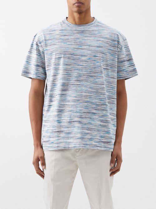Missoni - Space-dyed Cotton-jersey T-shirt - Mens - Light Blue