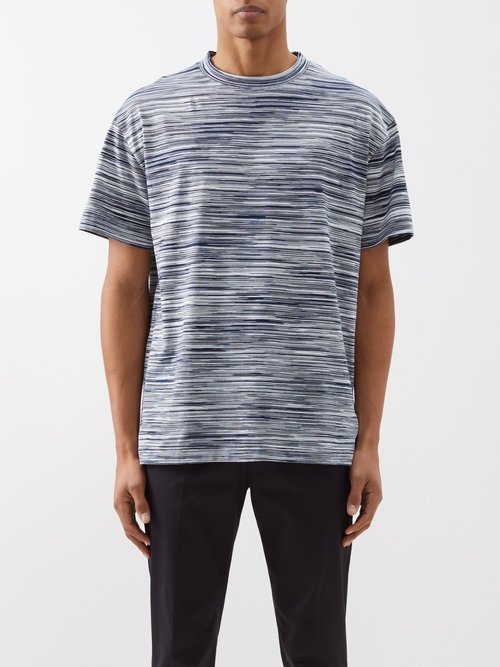 Missoni - Space-dyed Cotton-jersey T-shirt - Mens - Blue Multi