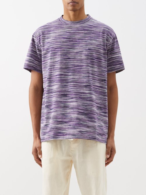 Missoni - Space-dyed Cotton-jersey T-shirt - Mens - Purple Multi