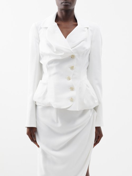 Vivienne Westwood – Drunken Asymmetric Draped Single-breasted Jacket – Womens – Ivory
