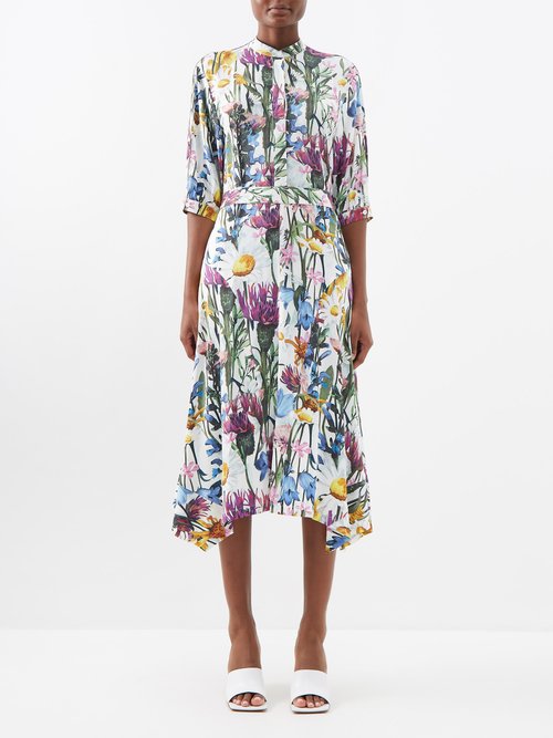 Stella Mccartney - Floral-print Twill Shirt Dress - Womens - Multi