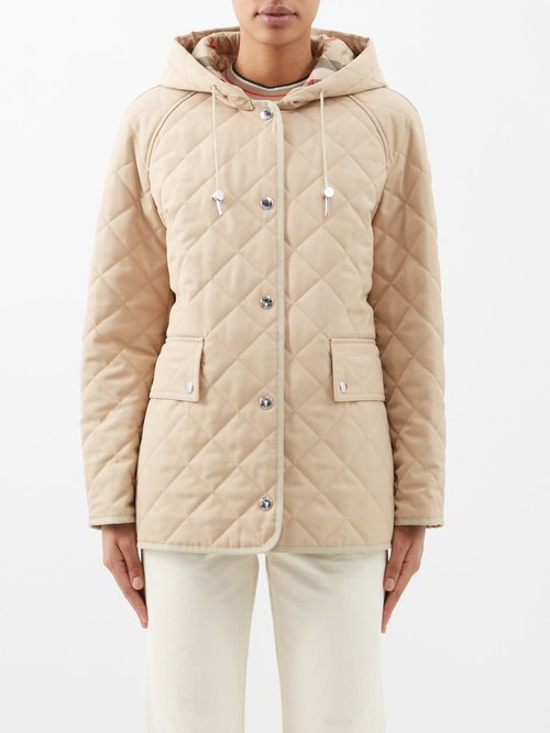 Burberry Diamond-quilted Hooded Jacket
