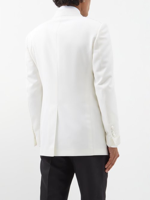 O'connor Slim-fit Satin-trimmed Wool And Mohair-blend Tuxedo Jacket In Cream