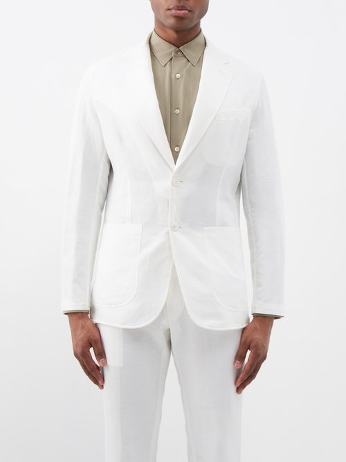 Brioni Unlined Linen-blend Gabardine Suit Jacket