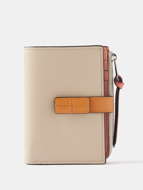 Loewe Anagram-debossed Leather Wallet In Beige Multi