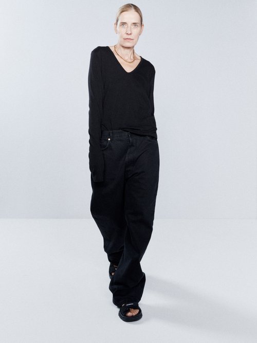 Raey - Long Sleeved Recycled Cotton-blend T-shirt Black