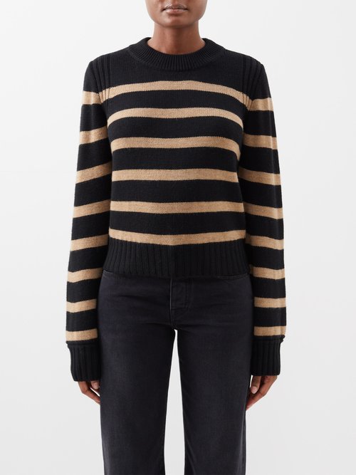 La Ligne - Jack Striped Wool Sweater - Womens - Black