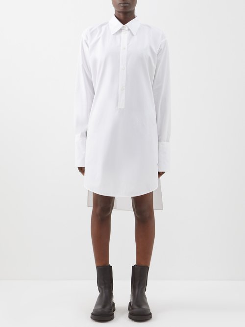 Loewe - Oversized Cotton-poplin Shirt Dress - Womens - White