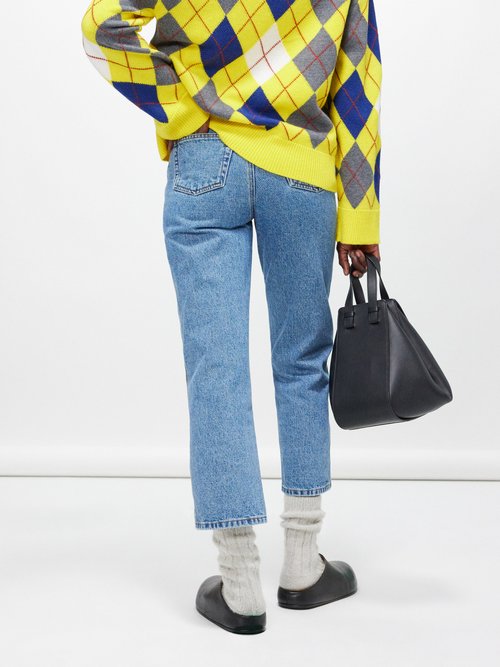 Loewe, Jeans, Loewe Anagram Patchwork Knee Logo Embroidery Jeans Straight  Leg Baggy High Rise