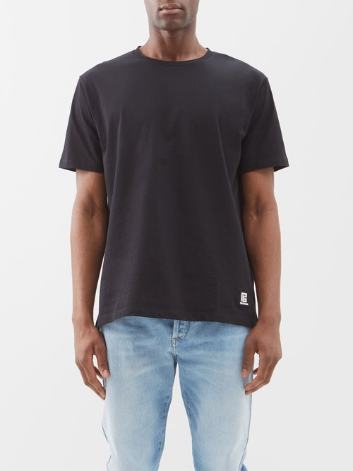 Balmain - Logo-print Cotton-jersey Oversized T-shirt - Mens - Black