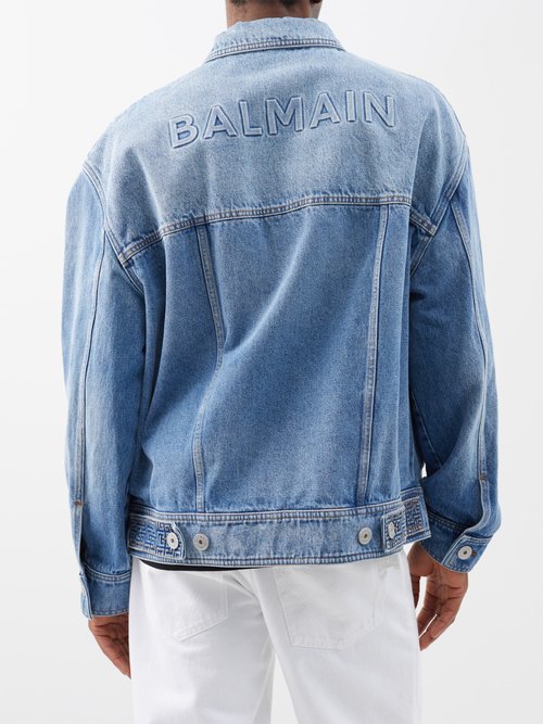 Balmain Paris Monogram Denim Jacket - Blue 52/US XL / Blue