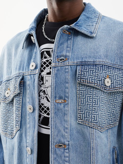 Blue Monogram denim jacket, Balmain