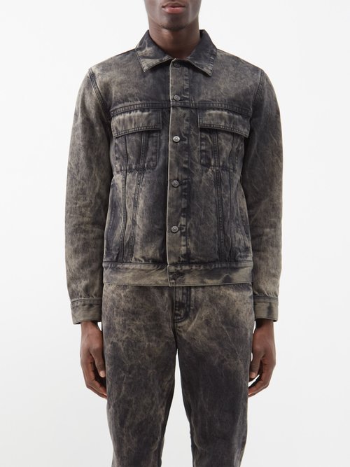 Givenchy - Acid-wash Denim Jacket - Mens - Black Beige