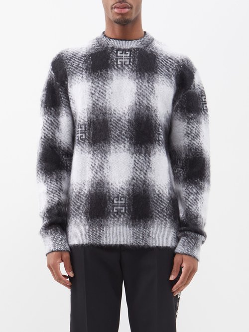 Givenchy - 4g-jacquard Mohair-blend Sweater - Mens - Black White