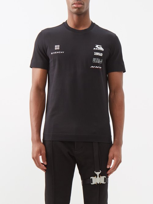 Givenchy - Moto-logo Cotton-jersey T-shirt - Mens - Black
