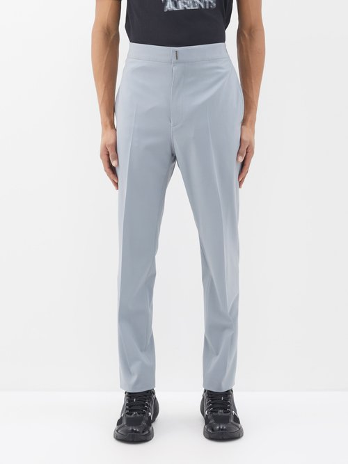 Givenchy - Elasticated-waist Pleated Wool-blend Suit Trousers - Mens - Light Grey