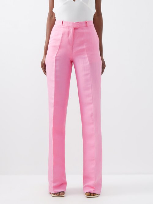 Etro - Tailored Twill Trousers - Womens - Pink