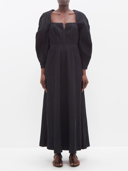 Mara Hoffman - Violeta Smocked Organic-cotton Blend Dress - Womens - Black