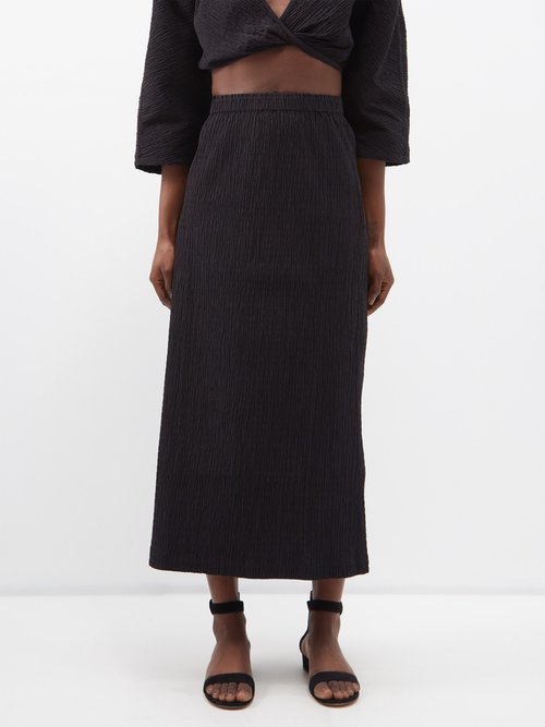Mara Hoffman - Denise Organic Cotton-blend Midi Skirt - Womens - Black