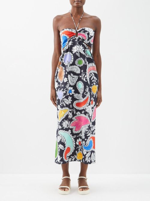 Mara Hoffman - Laila Paisley-print Organic-cotton Dress - Womens - Black Multi