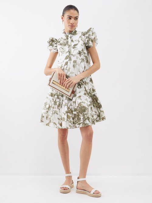 Erdem Pomona Floral-print Cotton-poplin Mini Dress