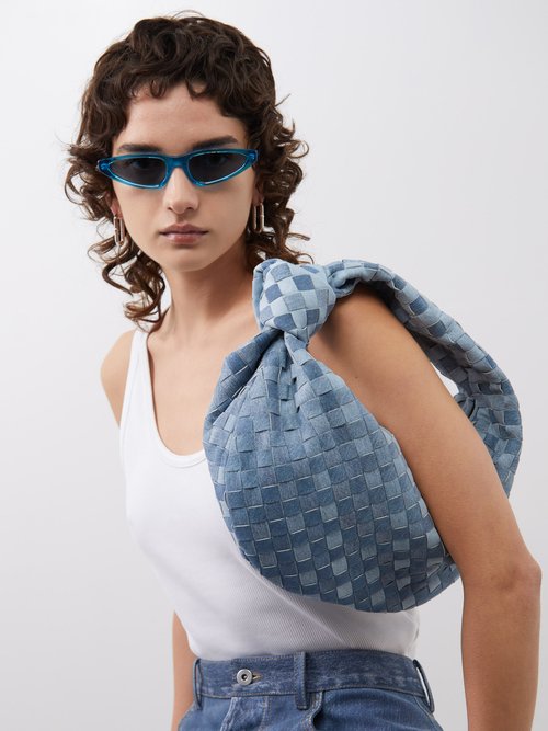 Bottega Veneta Teen Jodie Denim-print Intrecciato-leather Bag