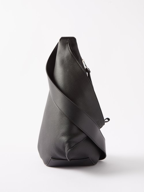 Loewe - Anton Sling Leather Backpack - Mens - Black