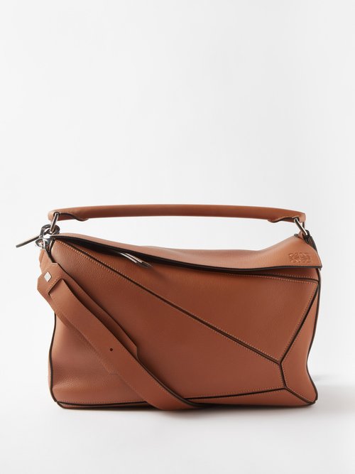 Loewe - Puzzle Large Grained-leather Shoulder Bag - Mens - Tan
