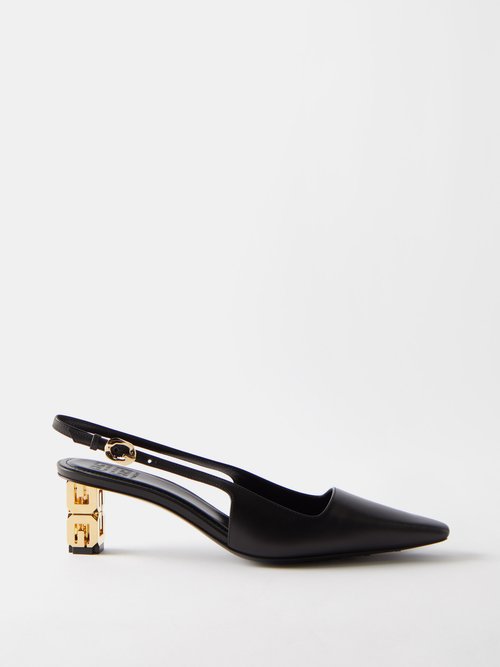 Givenchy - G Cube 50 Leather Slingback Pumps - Womens - 01bk