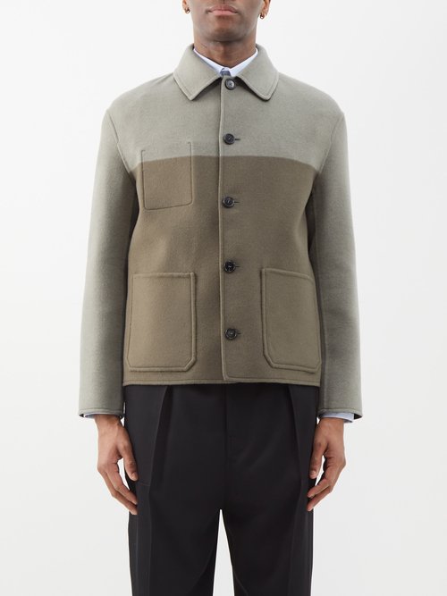Loewe - Reversible Wool-blend Workwear Jacket - Mens - Black Multi