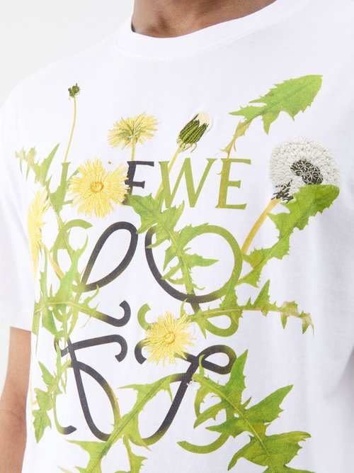 LOEWE Floral Anagram-print Embroidered Cotton T-shirt | Smart Closet