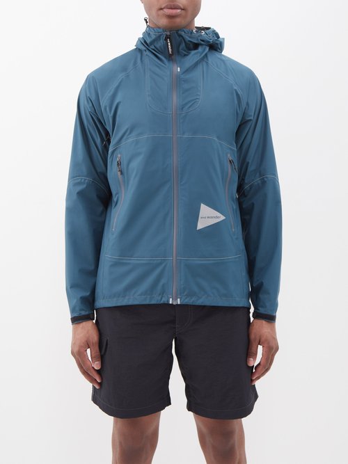 And Wander 3l Ul Hooded Jacket In Blue