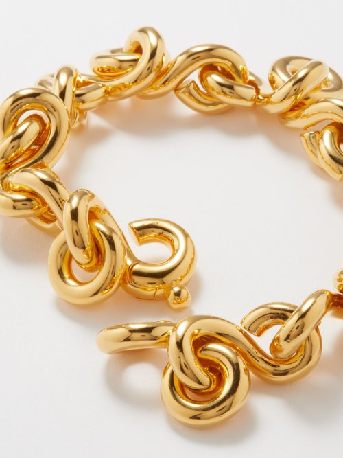 Bottega Veneta Gold Twisted Bracelet – BlackSkinny