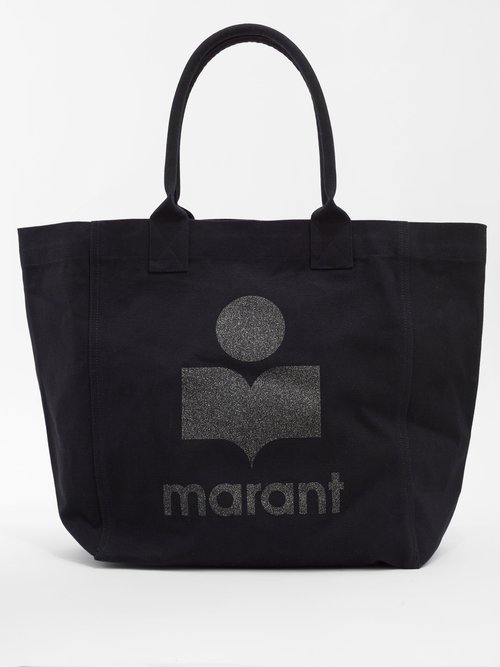 Isabel Marant Yenky Glitter-logo Cotton-canvas Tote Bag