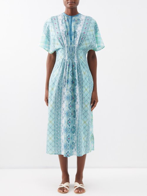 D'Ascoli Pepper Block-printed Cotton-khadi Midi Dress