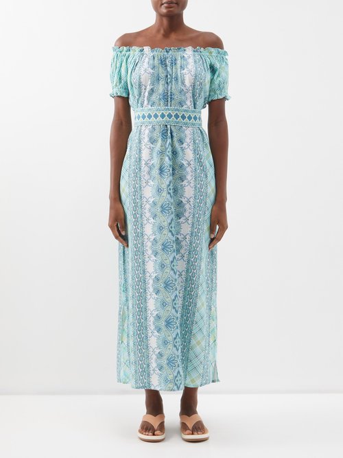D'Ascoli Bethany Block-printed Cotton-khadi Dress