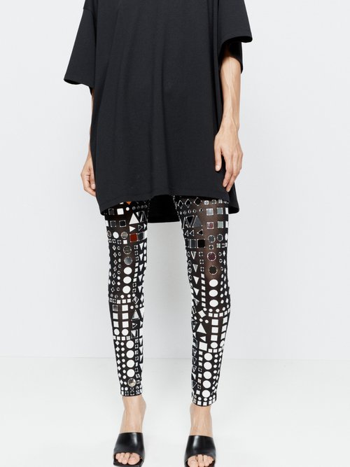 RAEY Flared Cotton-Blend Skinny Trousers in Black