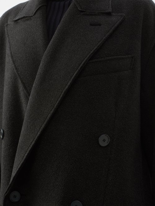 Balenciaga double-breasted cashmere coat - Black